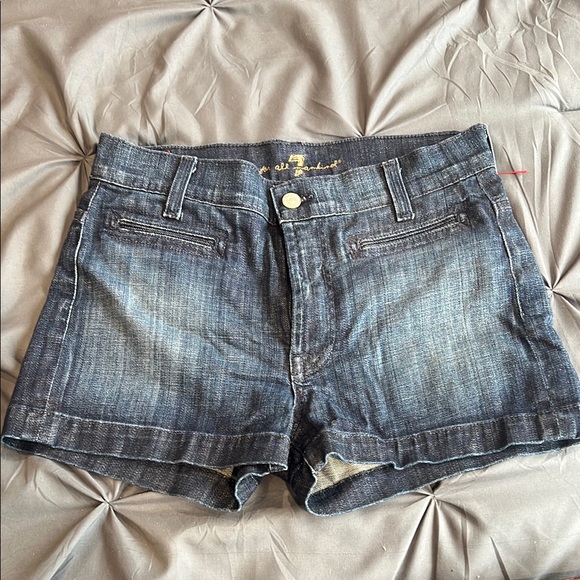 7 For All Mankind Blue Jean Shorts - Picture 1 of 4